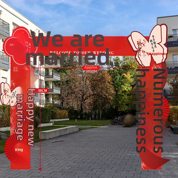 Vjenčani luk s pilastrima za vanjsku vrata — ukras dvorišta, sintetička vlakna, kartonsko pakiranje