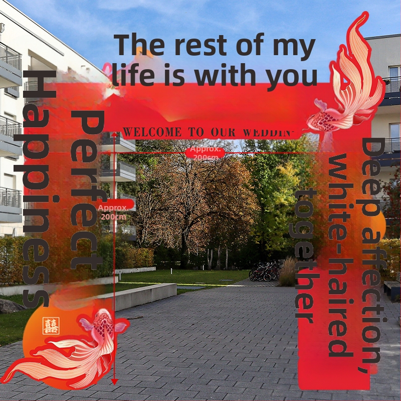 Vjenčani luk s pilastrima za vanjsku vrata — ukras dvorišta, sintetička vlakna, kartonsko pakiranje