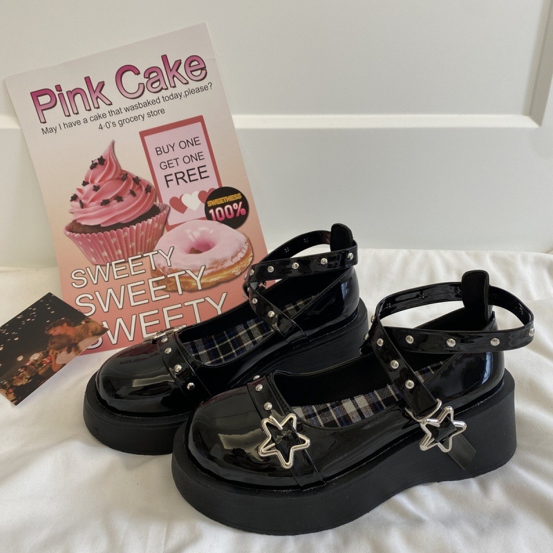 Pantofi Mary Jane pentru femei, stil retro, închidere cu cataramă, vârf rotund, partea superioară din PU, toc mediu 3-5 cm