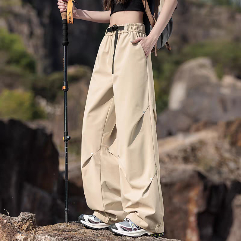 Pantaloni de drumeție unisex din softshell, uscare rapidă, primăvară-toamnă – rezistenți la vânt, talie elastică cu curea, croială dreaptă, pentru activități în aer liber, trei funcții de protecție