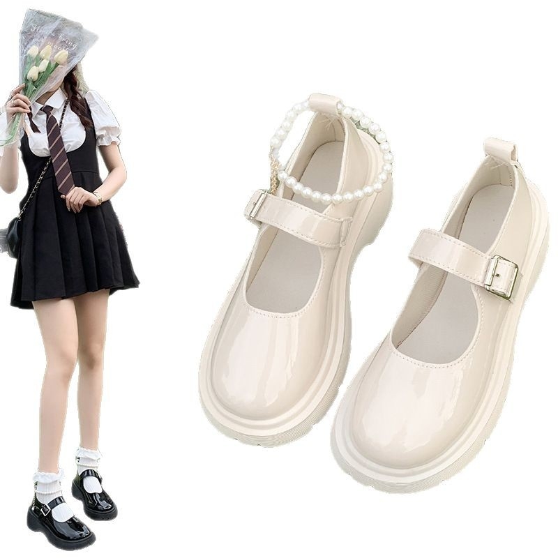 Дамски обувки Мери Джейн: кръгъл нос, PU горна част, нисък ток 1–3 cm, катарама, дебела подметка