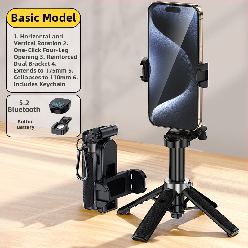 Селфи палка с трипод, преносима и разтегателна, алуминиева сплав конструкция, дистанционно управление, Bluetooth