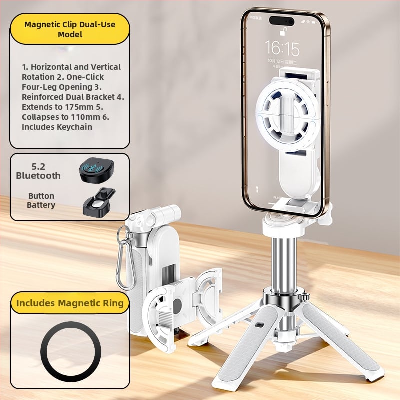 Селфи палка с трипод, преносима и разтегателна, алуминиева сплав конструкция, дистанционно управление, Bluetooth