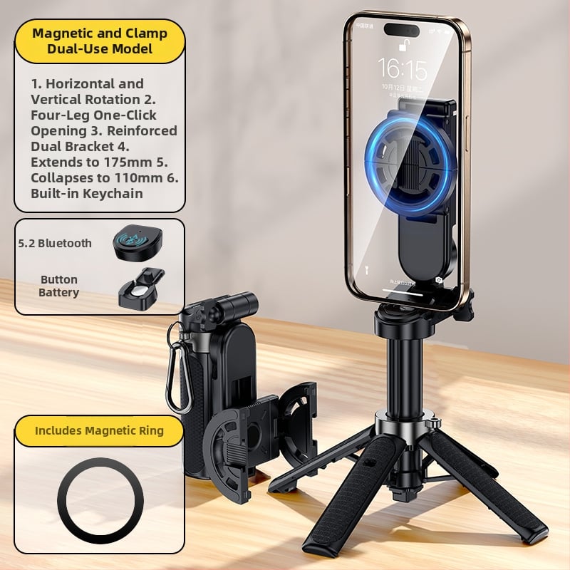 Селфи палка с трипод, преносима и разтегателна, алуминиева сплав конструкция, дистанционно управление, Bluetooth