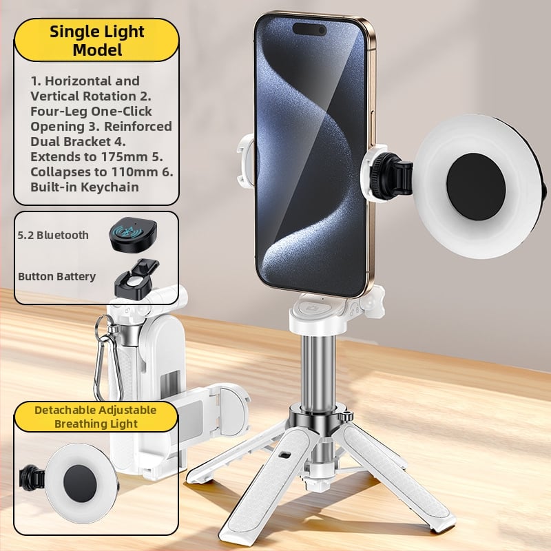 Селфи палка с трипод, преносима и разтегателна, алуминиева сплав конструкция, дистанционно управление, Bluetooth