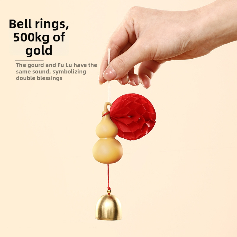 Dekorativni privezak s tikvicastim zvončićem za 2026. godinu — Kina Nova godina, viseći ukras, Happy togethers, pakiranje Opp vrećica, materijal Drugo