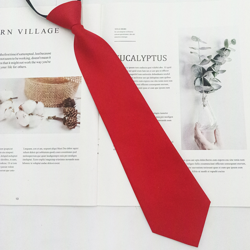 Cravată de damă cu fermoar — finisaj satin, stil săgeată, design cu fermoar, fibre poliesterice, căptușeală poliesterică