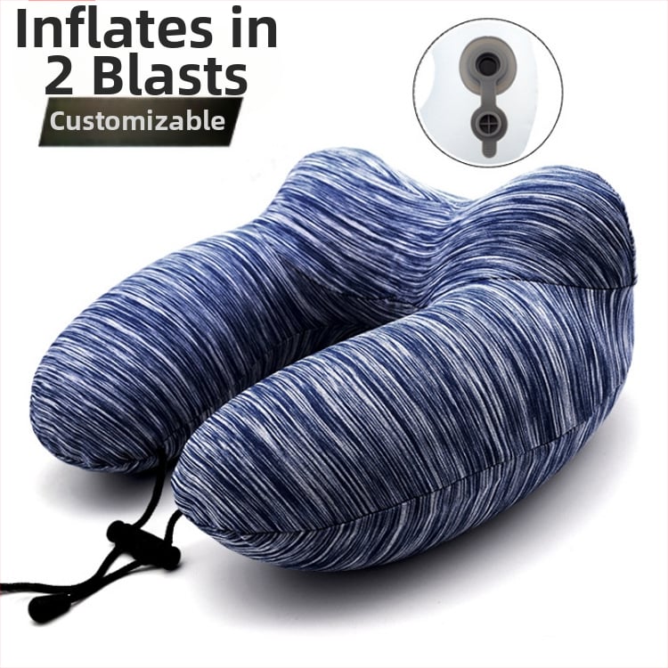 Надуваема U-образна пътуваща възглавница за шия Noon Yi; пълнител: газ; плат: химическо влакно; основен компонент на плат: спандекс; подходяща за възрастни