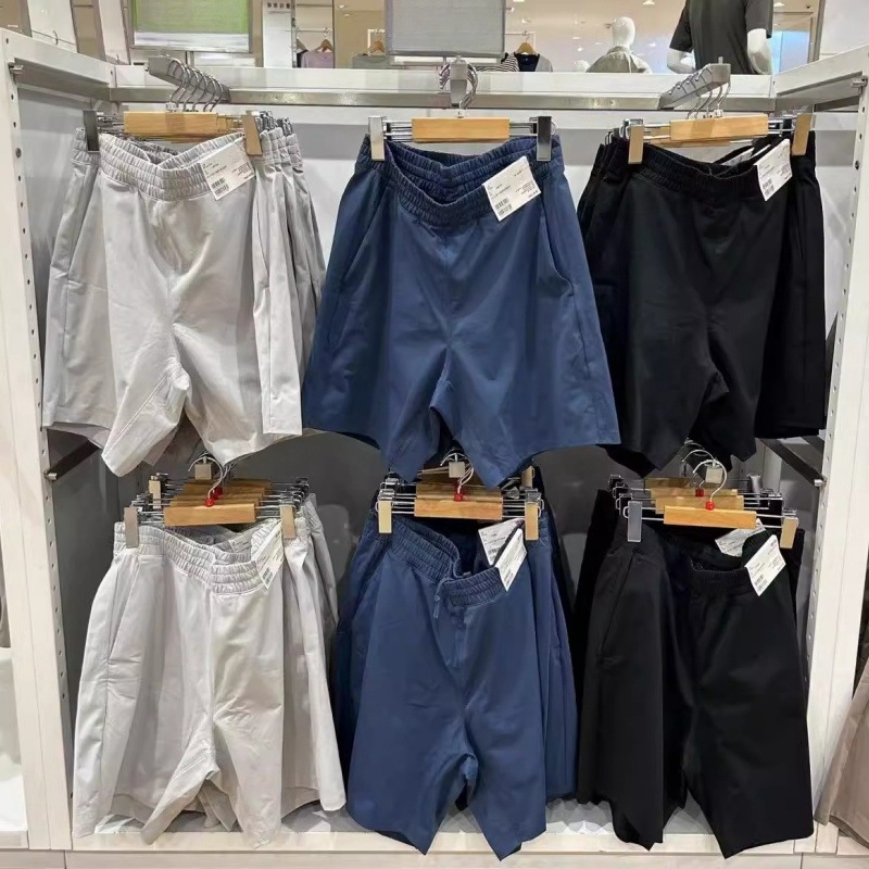 Șorturi sport masculine cu înaltă elasticitate, uscare rapidă din fibre de bambus, respirabile, subțiri, talie înaltă.