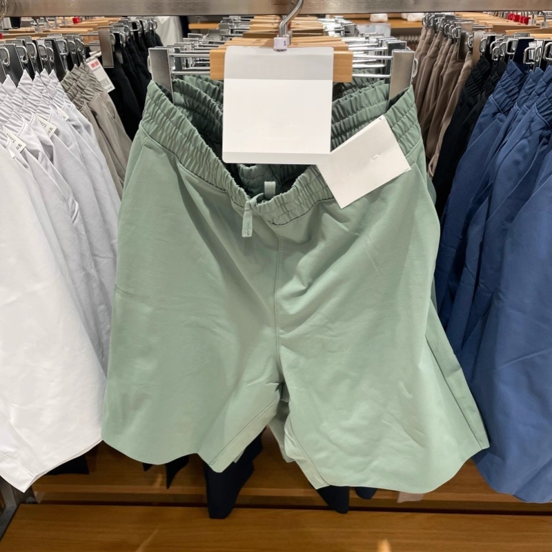 Șorturi sport masculine cu înaltă elasticitate, uscare rapidă din fibre de bambus, respirabile, subțiri, talie înaltă.