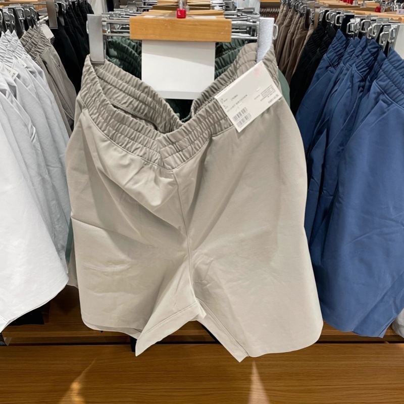 Șorturi sport masculine cu înaltă elasticitate, uscare rapidă din fibre de bambus, respirabile, subțiri, talie înaltă.