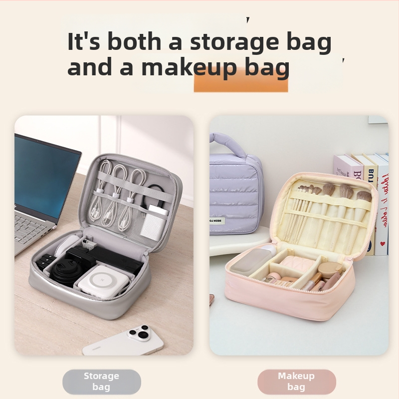 Xinghui višestruka kozmetička torbica — kubnog oblika, materijal: Down cloth + composite cotton, pogodna za putovanja