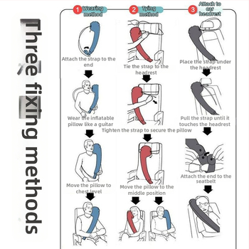 Putni jastuk u obliku luka, napuhljiv, PVC ekološki materijal, model 6086, težina 160 g