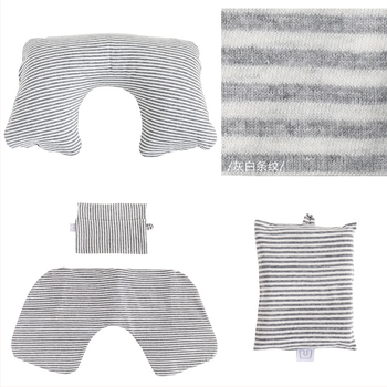 Φουσκωτό μαξιλαράκι αυχένα σε σχήμα U για ταξίδι, γεμισμένο με αέριο, εξωτερικό βαμβακερό ύφασμα, πυρήνας από συνθετικές ίνες – για έναν χρήστη, φορητή στήριξη αυχένα