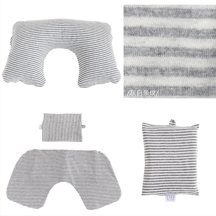 Φουσκωτό μαξιλαράκι αυχένα σε σχήμα U για ταξίδι, γεμισμένο με αέριο, εξωτερικό βαμβακερό ύφασμα, πυρήνας από συνθετικές ίνες – για έναν χρήστη, φορητή στήριξη αυχένα