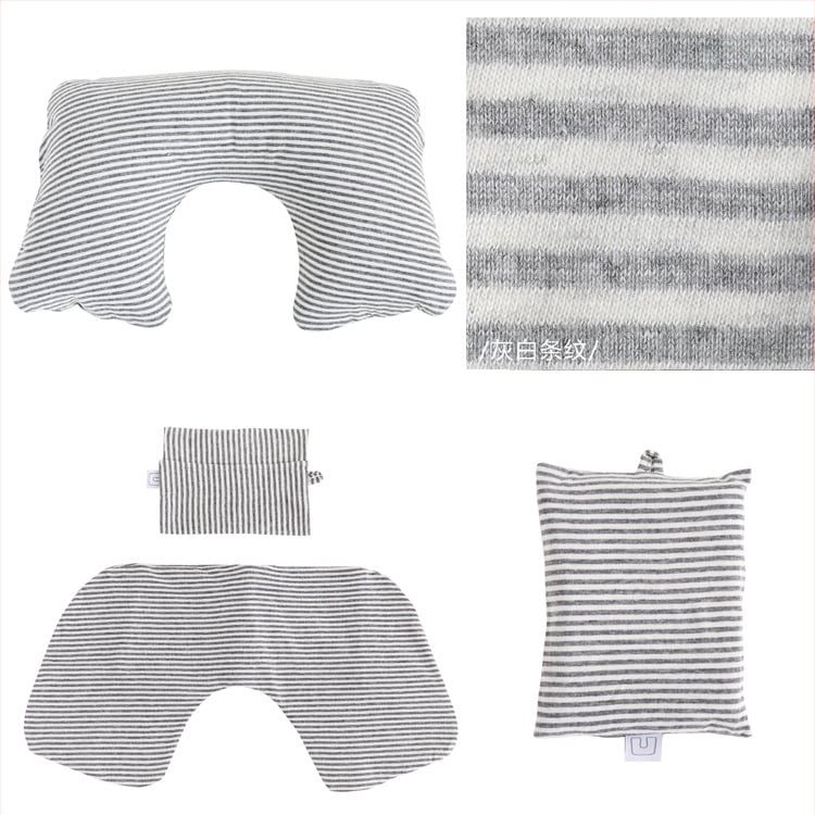 Φουσκωτό μαξιλαράκι αυχένα σε σχήμα U για ταξίδι, γεμισμένο με αέριο, εξωτερικό βαμβακερό ύφασμα, πυρήνας από συνθετικές ίνες – για έναν χρήστη, φορητή στήριξη αυχένα