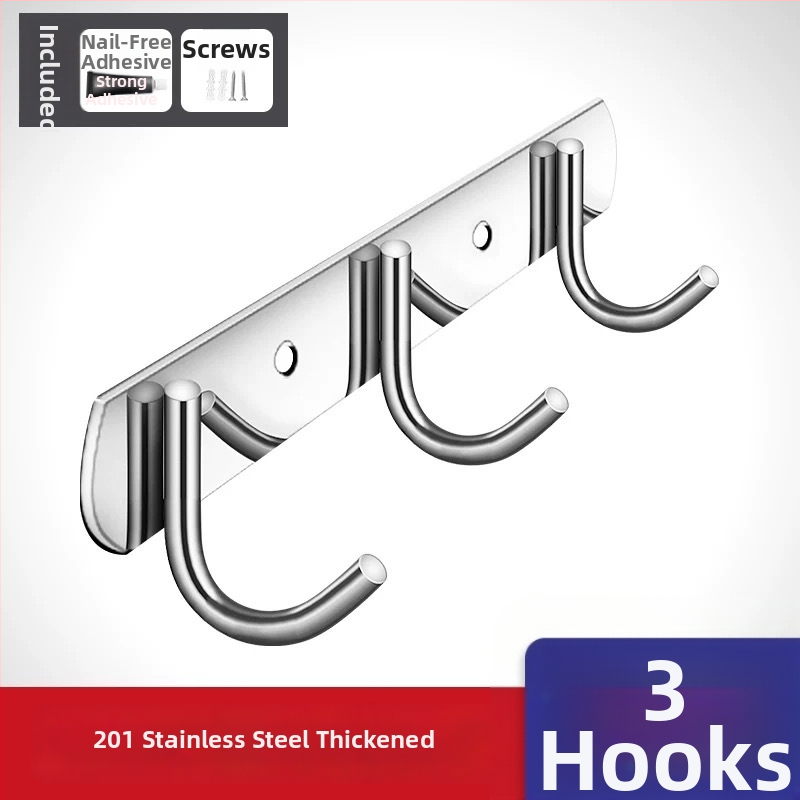 Bezbušični 304 nehrđajući čelični kukovi za vrata kuhinje i kupaonice — zidno skladištenje i vješanje odjeće, jednostavan moderni stil, CUPC certifikat