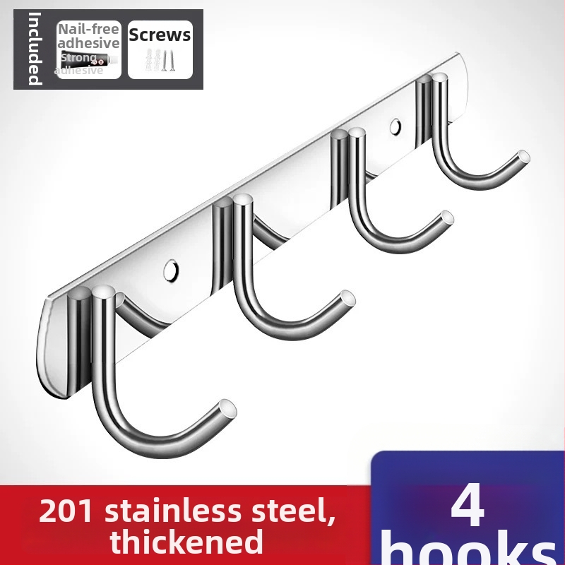 Bezbušični 304 nehrđajući čelični kukovi za vrata kuhinje i kupaonice — zidno skladištenje i vješanje odjeće, jednostavan moderni stil, CUPC certifikat