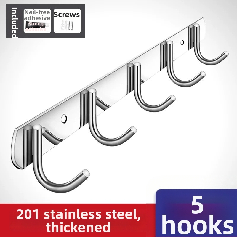 Bezbušični 304 nehrđajući čelični kukovi za vrata kuhinje i kupaonice — zidno skladištenje i vješanje odjeće, jednostavan moderni stil, CUPC certifikat