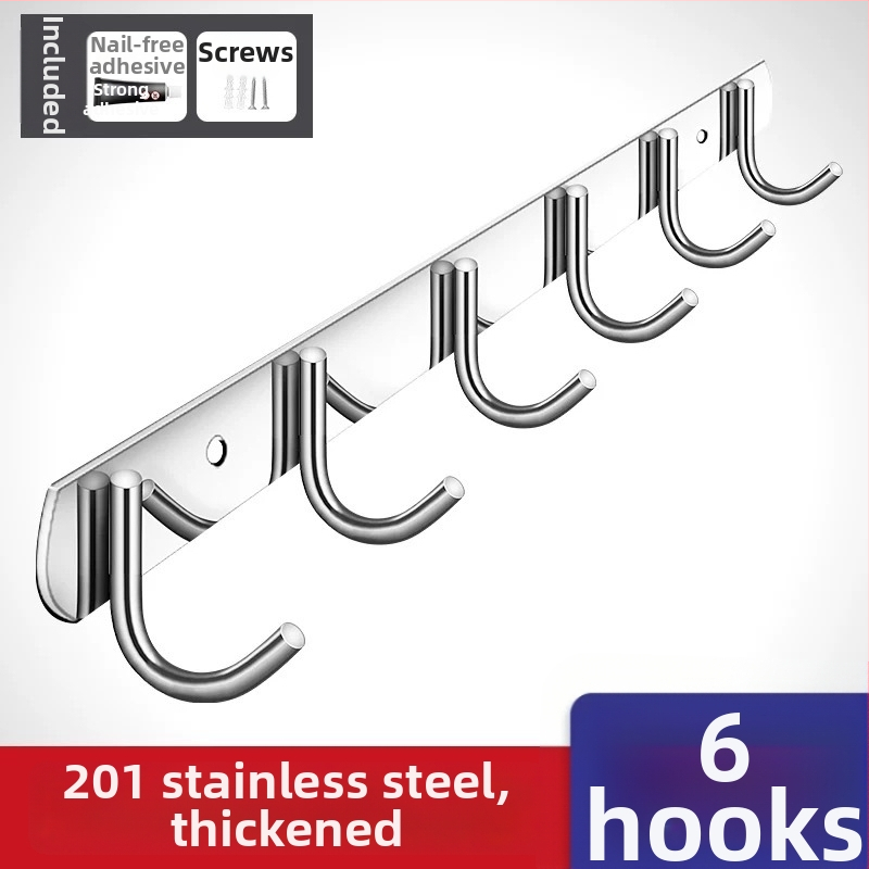 Bezbušični 304 nehrđajući čelični kukovi za vrata kuhinje i kupaonice — zidno skladištenje i vješanje odjeće, jednostavan moderni stil, CUPC certifikat