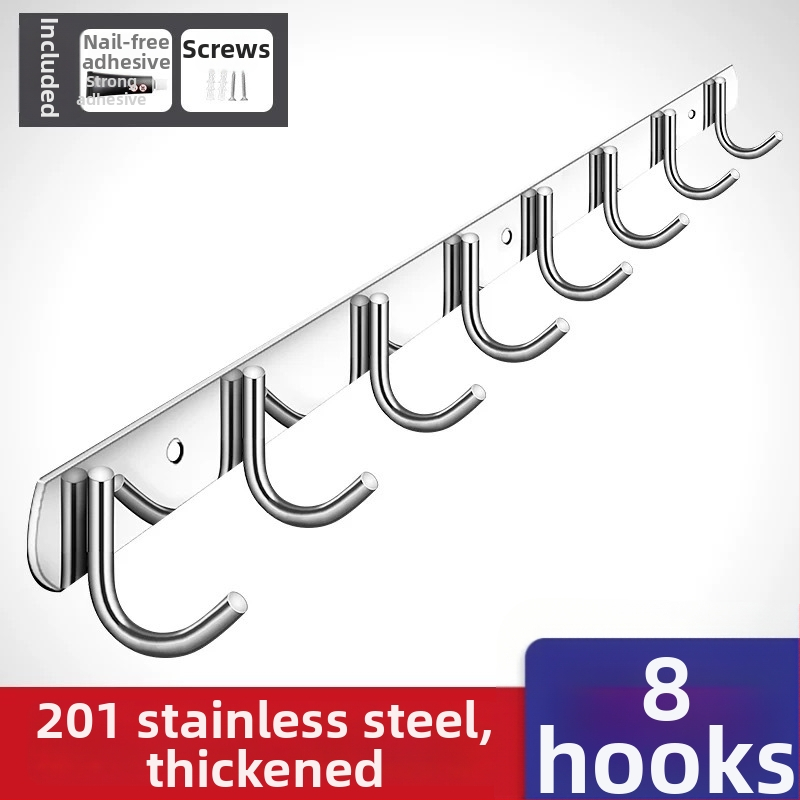 Bezbušični 304 nehrđajući čelični kukovi za vrata kuhinje i kupaonice — zidno skladištenje i vješanje odjeće, jednostavan moderni stil, CUPC certifikat