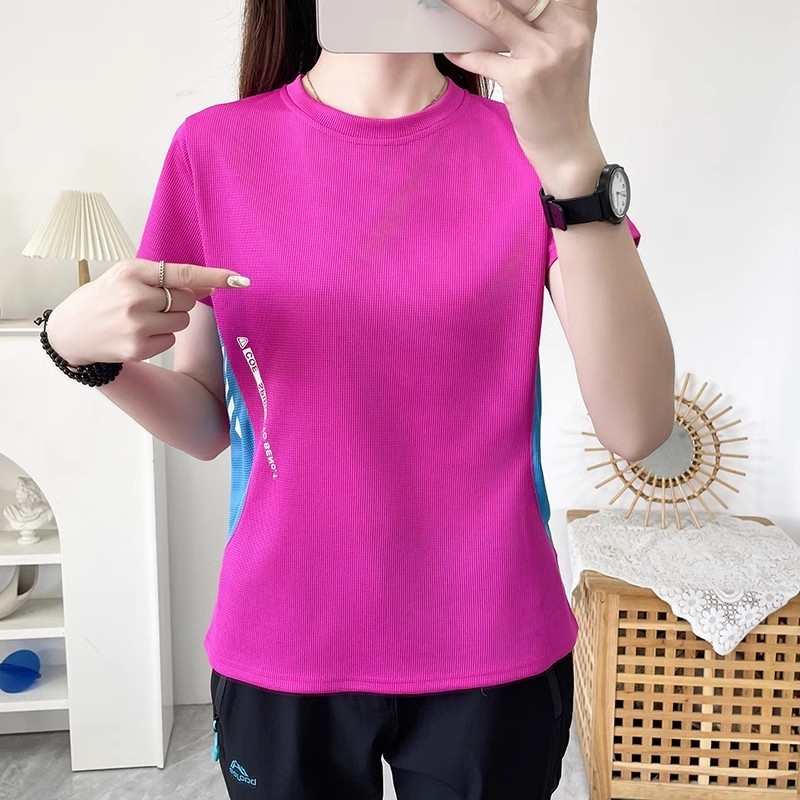 Ženski outdoor sportski T-shirt za ljeto – lagan, brzo upija vlagu, prozračan, s kružnim izrezom, dugim i kratkim rukavima, za planinarenje.