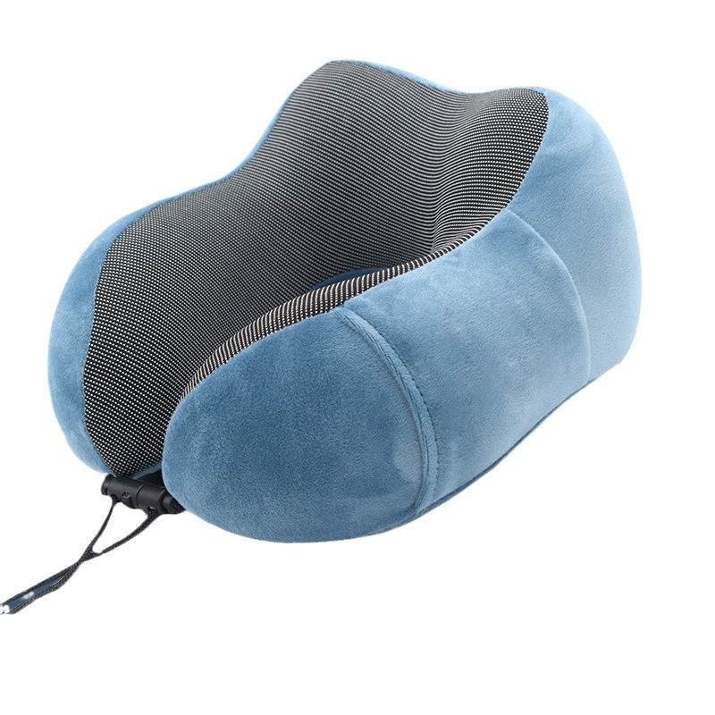 У-образена възглавница за шия с паметна пяна, памучна облицовка, за пътуване със самолет, подходяща за възрастни