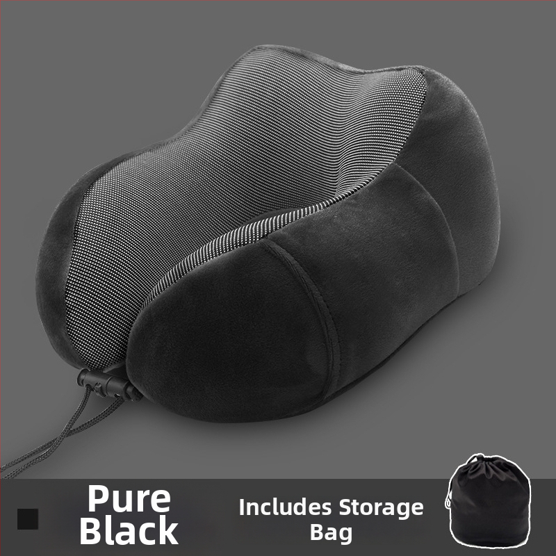 У-образена възглавница за шия с паметна пяна, памучна облицовка, за пътуване със самолет, подходяща за възрастни