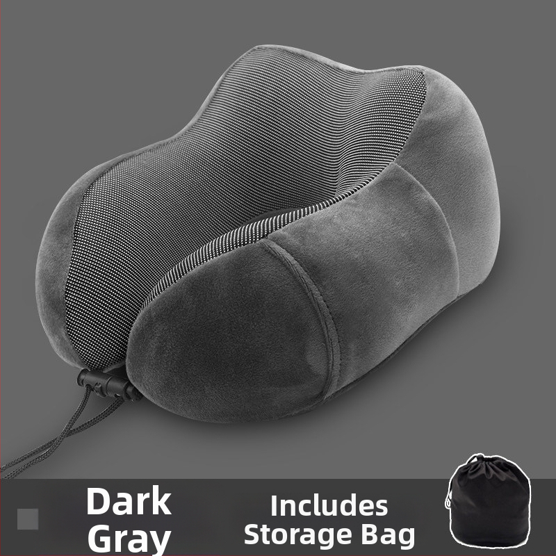 У-образена възглавница за шия с паметна пяна, памучна облицовка, за пътуване със самолет, подходяща за възрастни
