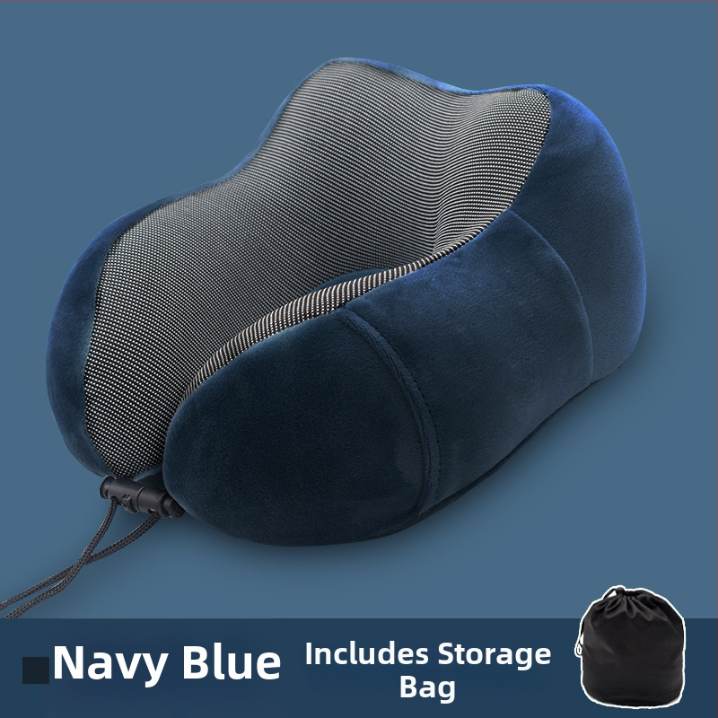 У-образена възглавница за шия с паметна пяна, памучна облицовка, за пътуване със самолет, подходяща за възрастни