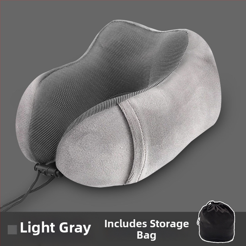 У-образена възглавница за шия с паметна пяна, памучна облицовка, за пътуване със самолет, подходяща за възрастни