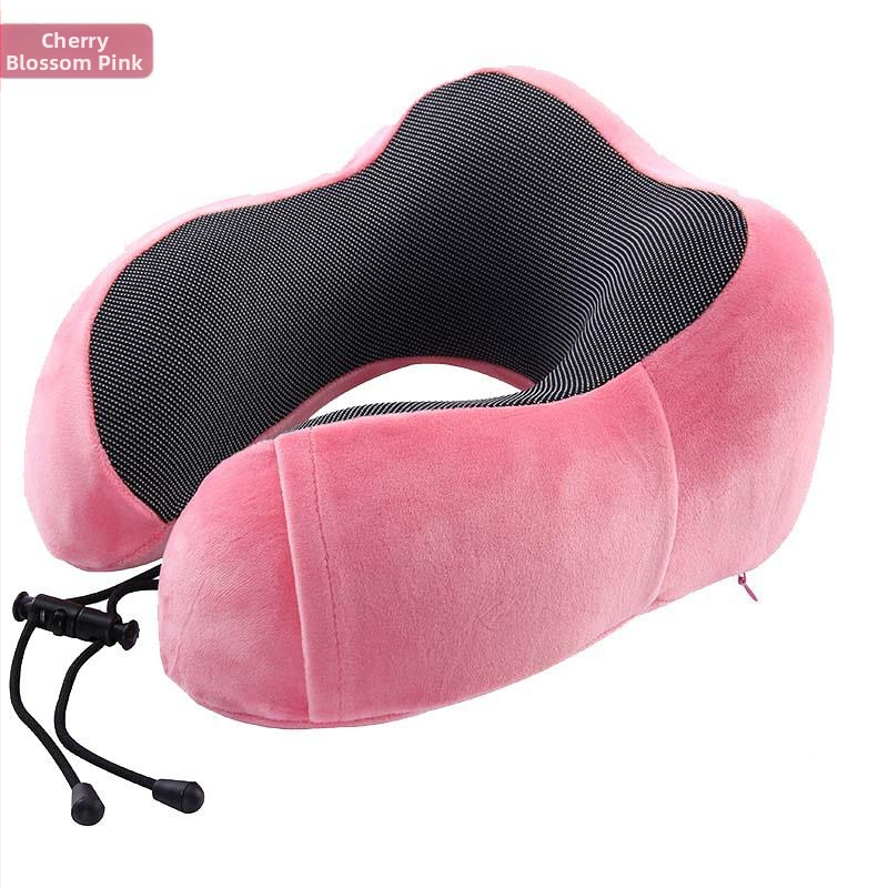 У-образена възглавница за шия с паметна пяна, памучна облицовка, за пътуване със самолет, подходяща за възрастни