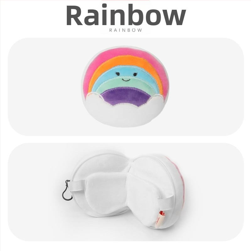 Μαξιλάρι αυχένα σε σχήμα U για ταξίδια με μάσκα ματιών, γέμισμα: πολυεστερική ίνα; Υλικό: πολυεστερικο-βαμβακερό ύφασμα; Βάρος: 0–0.5 kg; Ύψος: 5.1–10 cm