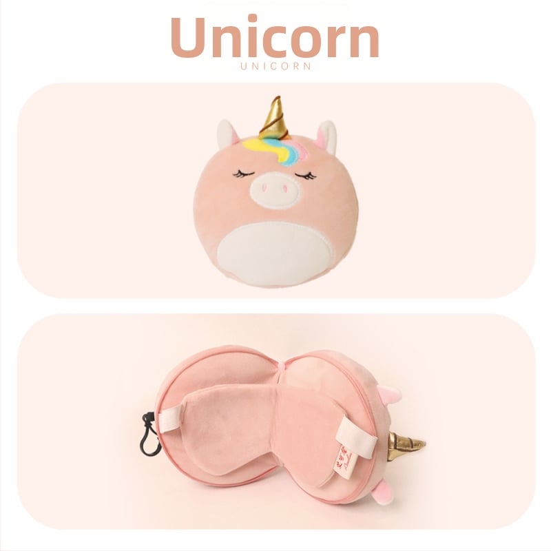 Μαξιλάρι αυχένα σε σχήμα U για ταξίδια με μάσκα ματιών, γέμισμα: πολυεστερική ίνα; Υλικό: πολυεστερικο-βαμβακερό ύφασμα; Βάρος: 0–0.5 kg; Ύψος: 5.1–10 cm