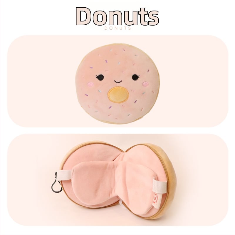 Μαξιλάρι αυχένα σε σχήμα U για ταξίδια με μάσκα ματιών, γέμισμα: πολυεστερική ίνα; Υλικό: πολυεστερικο-βαμβακερό ύφασμα; Βάρος: 0–0.5 kg; Ύψος: 5.1–10 cm