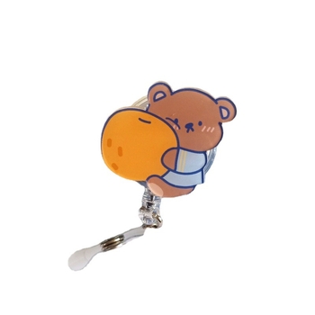Klip za značku medicinske sestre, akrilno tijelo, slatko dizajn medvjediča i zeke, teleskop mehanizam, prilagodba dostupna