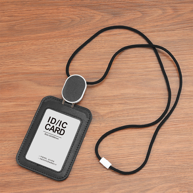 Kožni set kartice i značke za zaposlenike s modernim minimalističkim dizajnom i licenciranjem privatne marke.