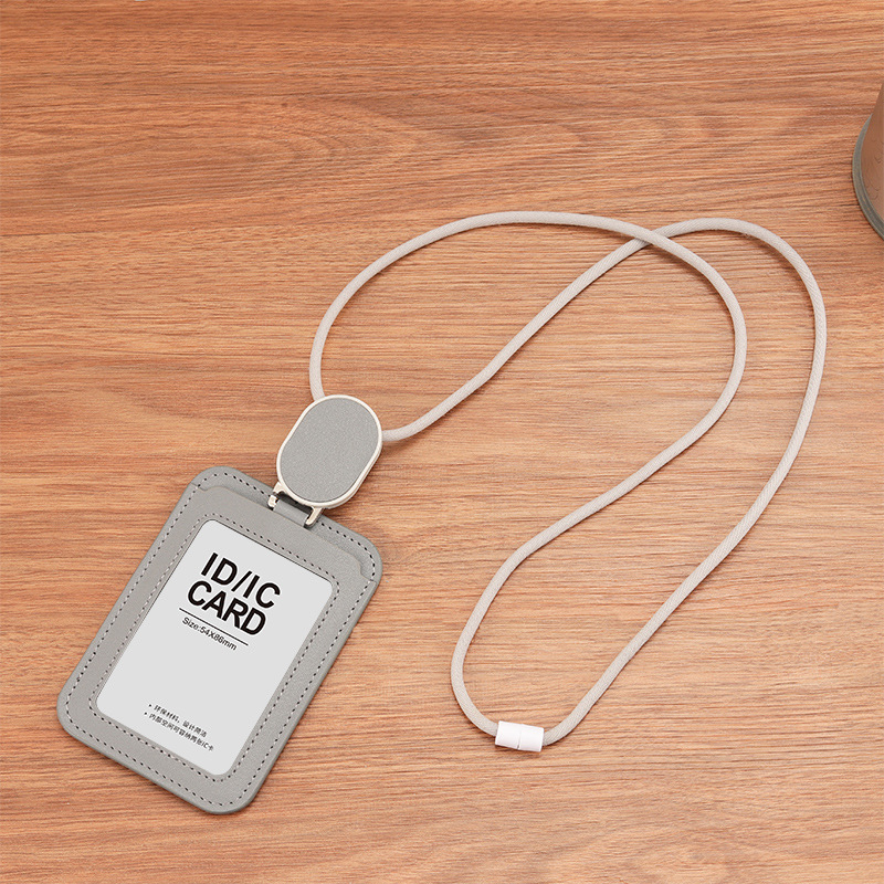 Kožni set kartice i značke za zaposlenike s modernim minimalističkim dizajnom i licenciranjem privatne marke.