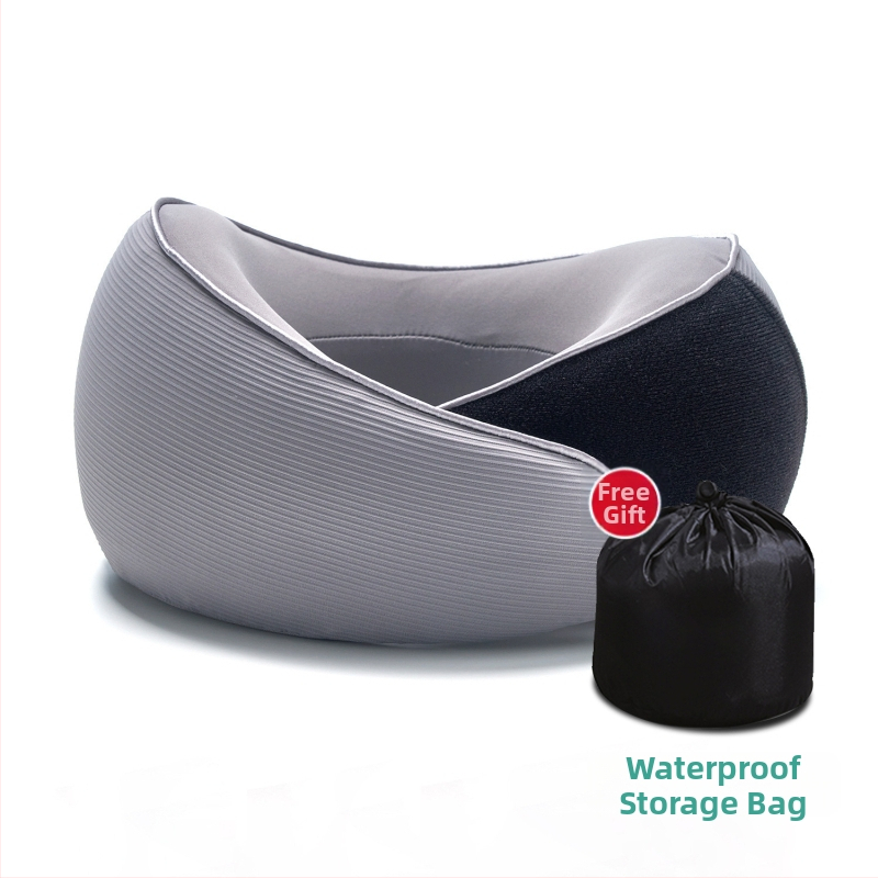 У-образена възглавница за пътуване с паметова пяна, преносима възглавница за врата, подходяща за влак, самолет и автомобил, с бавна възвръщаемост на формата