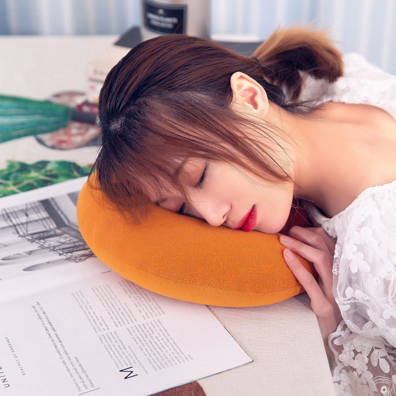 У-образна възглавничка за шията от мемори пяна, за пътуване със самолет, бавно възстановяване, персонализирано лого