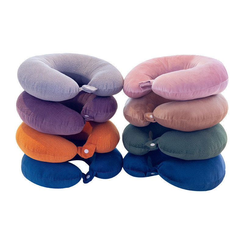 У-образна възглавничка за шията от мемори пяна, за пътуване със самолет, бавно възстановяване, персонализирано лого
