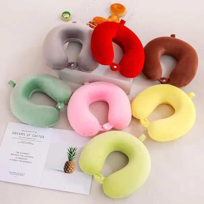 У-образна възглавничка за шията от мемори пяна, за пътуване със самолет, бавно възстановяване, персонализирано лого