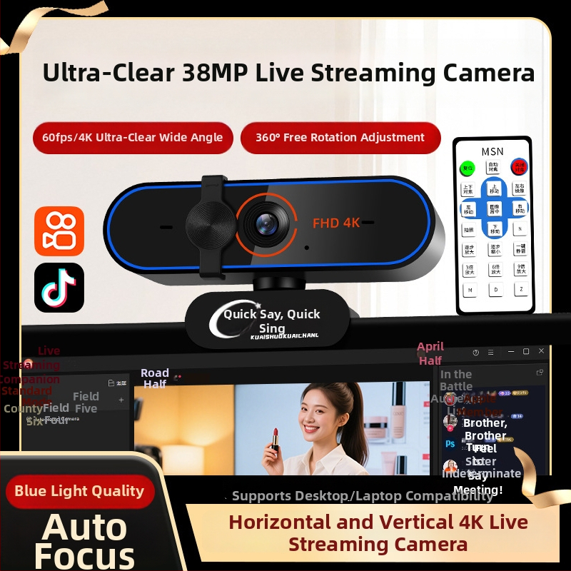 Live kamera 4K USB 2.0 Plug-and-Play, autofocus, zabudovaný mikrofón, 60FPS