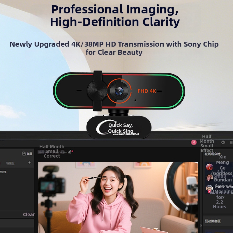 Live kamera 4K USB 2.0 Plug-and-Play, autofocus, zabudovaný mikrofón, 60FPS