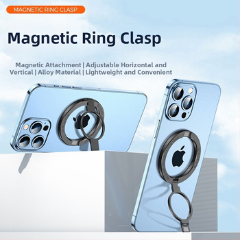 Držiak na telefón s prstenom – 360° otočný, skladací kovový stolný stojan, MagSafe magnetické pripojenie