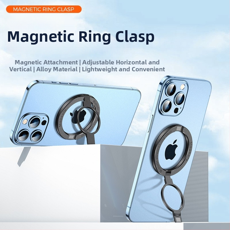 Držiak na telefón s prstenom – 360° otočný, skladací kovový stolný stojan, MagSafe magnetické pripojenie