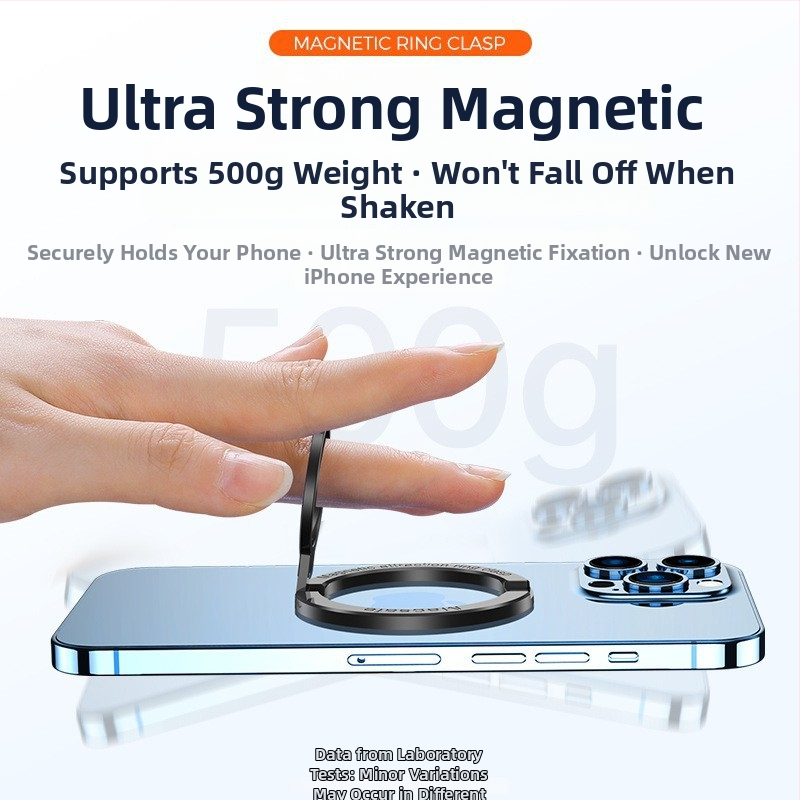 Držiak na telefón s prstenom – 360° otočný, skladací kovový stolný stojan, MagSafe magnetické pripojenie