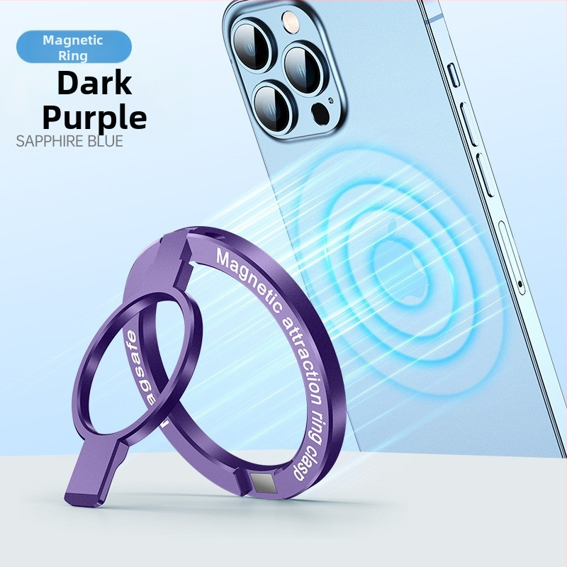 Držiak na telefón s prstenom – 360° otočný, skladací kovový stolný stojan, MagSafe magnetické pripojenie