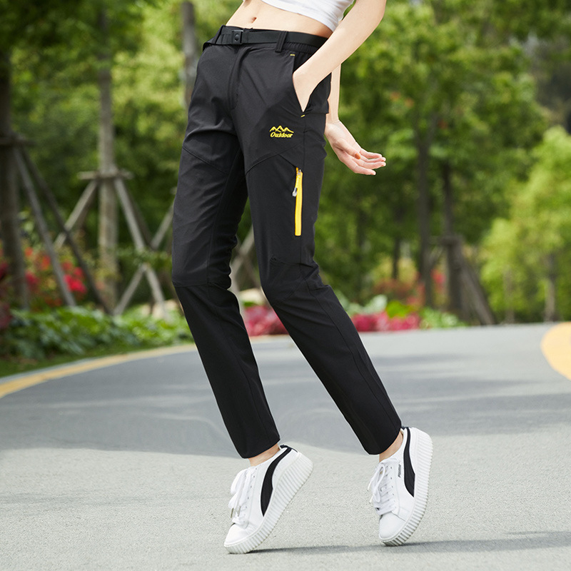 Public Edition Pantaloni outdoor cu uscare rapidă – din fibre chimice, pentru toate anotimpurile, ideali pentru drumeții, ciclism și camping