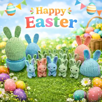 Uskrsni viseći dekor s pletenim zeka – PLA, 3D ispis, suvremen minimalistički model igračke